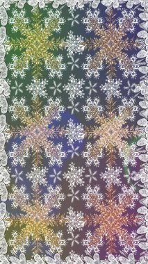 Noel, kar tanesi, yeni yıl. Gri renklerde ve altın elementlerle kusursuz klasik desen. Gri renklerde altın desenli altın elementler.