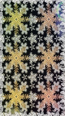 Gri renklerde altın. Doğum günü kartı, davetiye ya da afiş için iyidir. Kusursuz ortaçağ çiçek deseni. Dekoratif simetri arabesk. Raster illüstrasyonu.