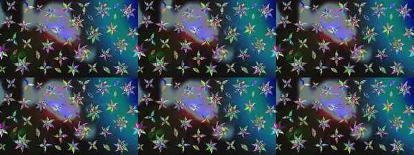 Küçük çiçekteki sevimli çiçek deseni. Gri ve mavi renkte çiçekler.