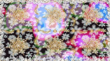 Çiçek süsü kumaş deseni, cam, çiçek desenli altın elementli, nötr renklerde metal. Klasik raster altın pürüzsüz desen.