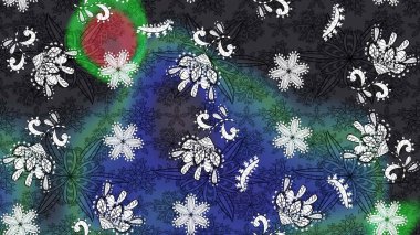 Raster çiçek desenleri çiziyor. Vadinin çiçekleri gri ve mavi renklerde.