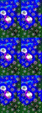 Motley illüstrasyonu. Küçük çiçekte güzel bir desen. Moda baskıları için zarif bir şablon. Çiçekli bahar çiçekleri. Küçük renkli çiçekler..