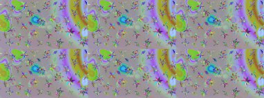 Raster çiçek desenli çiçek deseni, yapraklar, dekoratif elementler, sıçrama, lekeler, el çizimi kontur çizgileri ve Doodle çizim stili, grafik raster çizim çizimi.