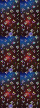 Raster düz çiçek çizim deseni. Hediye ambalaj kağıdı, tebrik kartları, posterler ve pankart tasarımı. Kahverengi ve mavi renkte çiçekler.