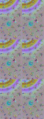 Gri ve nötr renklere karalamalar çizilmiş çiçek deseni. Raster illüstrasyonu.