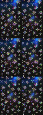 Çiçek buketleriyle klasik bir eskiz şekli. Raster illüstrasyonu. Gri ve mavi renklerde.