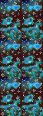 Manzaralı çiçek deseni. Çiçek kompozisyonu, el boyası, hassas şablon. Üst manzara, yumuşak mavi ve kahverengi renkli. Sevgililer günü ve tebrik kartı konsepti için şık bir davet.