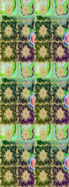 Yeşil renkte çizim deseni. Doğu tarzı arabesk tarzında altın elementler. Çizim altın desenli bukleler. Raster altın eskiz deseni.