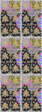 Şam, tasarım için kusursuz desen. Gri renklerde, altın elementli, pürüzsüz desen.