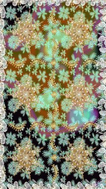 Süslü dekorasyon. Lüks, kraliyet ve Viktorya dönemi konsepti. Raster klasik barok çiçeksiz altın desenli. Tarafsız ve kahverengi renklerdeki altın desenli altın elementler.