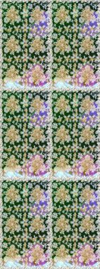 Altın elementlerle nötr renklerde altın desen. Çiçek kiremitleri. Kusursuz desenli oryantal süs. Raster altın tekstil baskısı. İslam tasarımı.