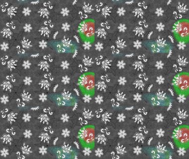 Düz Çiçek Elementleri Tasarımı. Renkli Bahar Teması eskiz kalıbı. Raster..