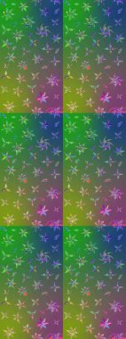 Vadinin yeşil ve mavi renkli çiçekleri. Raster çiçek desenleri çiziyor..