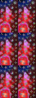 Nakış desenli çiçek deseni. Renkli grunge, renkli ve kahverengi çiçeklerle soyut bir arka plan oluşturur. İzler, kumaş, duvar kağıtları, tekstil için raster dokusu.