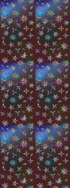 Kahverengi ve mor renkli şirin çiçek desenleri. Raster Modaya uygun kumaş deseni. Renkli Bahar Teması eskiz kalıbı. Düz Çiçek Elementleri Tasarımı.