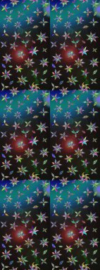 Küçük çiçekteki sevimli çiçek deseni. Gri ve mavi renkte çiçekler. Raster illüstrasyonu.