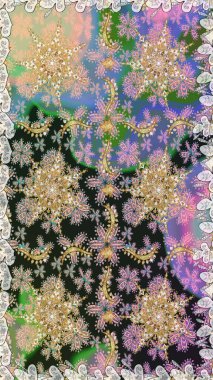 Kusursuz soyut bir arkaplan. Oriental raster klasik gri, nötr ve altın desenli. Raster illüstrasyonu.