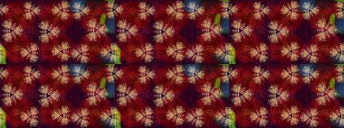 Raster illüstrasyonu. El yapımı çiçek ve bitki koleksiyonu. Raster illüstrasyonu. Şirin karalamalı çiçek desenli çizim. Çizim biçimi kırmızı ve kahverengi renklerde.