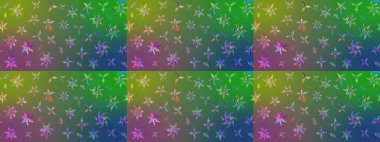 Raster illüstrasyonu. El yapımı çiçek ve bitki koleksiyonu. Eskiz stili yeşil ve mavi renkler. Raster illüstrasyonu. Şirin karalamalı çiçek deseni çiz..