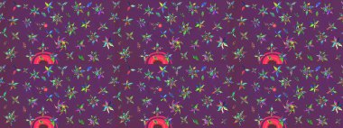 El çizimi Raster çizimi. Çizim çiçek deseni duvar kağıdı, web sitesi arka planı, ambalaj kağıdı, davetiye, broşür, afiş veya web sitesi için kullanılabilir. Parlak elementlerin.