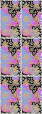 Geleneksel raster ve altın desen. Damask pürüzsüz süsü. Gri ve nötr renkler üzerinde klasik oryantal desen.