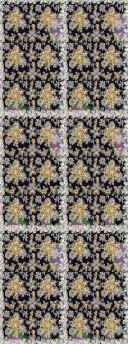 Çiçek desenli altın metal. Kusursuz altın desen. Raster altın çiçek süsü brokar kumaş ve cam desenli. Altın elementli gri ve nötr renkler.