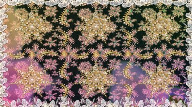 Gri ve nötr renkler üzerinde klasik oryantal desen. Damask pürüzsüz süsü. Geleneksel raster ve altın desen.