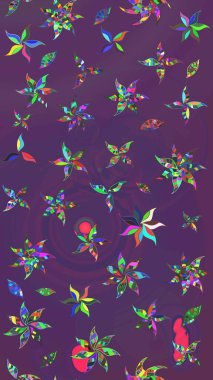 Kumaş, duvar kağıdı ve kağıt üzerine baskı yapmak için gelişen arka plan. Eski usul küçük çiçekli şirin bir eskiz deseni. Moda arka planında parlak buketler. Raster illüstrasyonu.