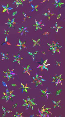 Çizim kalıbı. Ultraviyole kumaş deseni. Raster illüstrasyonu. Organik motif arkaplanı.