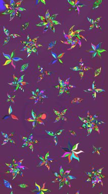 Raster Illustrasyon 'daki Çiçek Deseni' nin son moda çizimi. Renkli Yaz Temalı eskiz kalıbı. Düz Çiçek Elementleri Tasarımı. Güzel kumaş deseni.