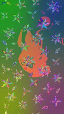 Tony 'nin kumaş kalıbını çiz. Küçük çiçekteki sevimli çiçek deseni. Raster illüstrasyonu. Modaya uygun kumaş deseni.