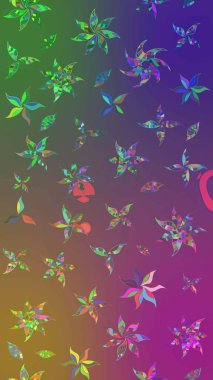 Mor ve yeşil renkli çiçekler. Gömlek baskısı için çiçek boyası. Çiçek eskiz kalıbı geçmişi.