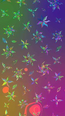 Mor ve yeşil renkli çiçekler. Suluboya çizimi. Çiçekli eskiz deseni. El çizimi.