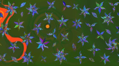 Çiçek arkaplanlı soyut zarafet eskiz deseni. Raster Güzel kumaş deseni.