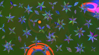 Desen, çizim, çiçek sınırı. Çiçek çelengi. Güzel, parlak, pürüzsüz kumaş, tuval. Kıvırcık, parlak örgü. Eski moda arka plan. Raster illüstrasyonu.