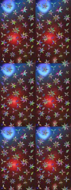 Raster suluboya çiçek deseni, narin çiçekler, kahverengi ve mor çiçekler, tebrik kartı şablonu. Güzel kumaş deseni.