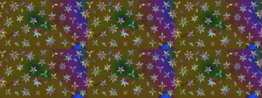 Arkaplan dokusu, duvar kağıdı, yeşil ve kahverengi renkli çiçek teması. Kabile sanatı boho baskısı, klasik çiçek arkaplanı. Soyut etnik raster çizim kalıbı.