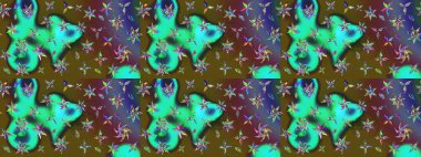 Renkli Bahar Teması eskiz kalıbı. Düz Çiçek Elementleri Tasarımı. Yeşil ve kahverengi renkli çiçekler. Çiçek desenli eskiz, yaz çiçekleri..