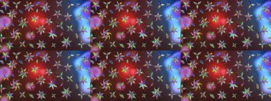 Tekstil için figür. Şirin, zarif çiçekler Raster illüstrasyonu. Davetiye ve kartpostal tasarımı için dekoratif çiçek unsurları. Yapraklı çizim şekli. Poster veya kapak için arkaplan.