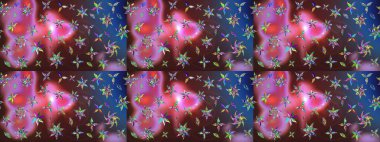 Soyut etnik raster çizim kalıbı. Arkaplan dokusu, duvar kağıdı, kahverengi ve mavi renkli çiçek teması. Kabile sanatı boho baskısı, klasik çiçek arkaplanı.