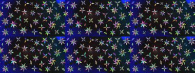 Varicologray ve Blue Raster çizim çizimi. Bir sürü gri ve mavi soyut çiçekli tropik eskiz deseni. Küçük çiçekte sevimli çiçek deseni var..