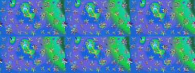 Klasik çiçek desenli. Paketleme, tekstil, duvar kâğıdı için çiçek eskizi. Yumuşak fayans. Raster 'ın taze dokusu. Yumuşak pamuk tasarımı.