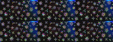 Sevimli çiçek raster deseni. Modaya uygun kumaş deseni. Renkli Yaz Temalı eskiz kalıbı. Düz Çiçek Elementleri Tasarımı.