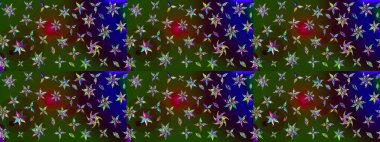 Raster çiçek desenleri çiziyor. Vadinin çiçekleri yeşil ve kahverengi renklerde.