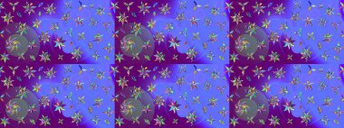 Çiçekli çizim şekli. Mor ve mor renkli çiçekler. Renkli Bahar Teması eskiz kalıbı. Düz Çiçek Elementleri Tasarımı.