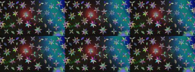 Küçük çiçekteki sevimli çiçek deseni. Gri ve mavi renkte çiçekler. Raster illüstrasyonu.