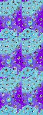 Raster güzel bir çiçek deseni çizmiş. Bahar mevsimi. Tatil havası. Nazik romantik baskı.