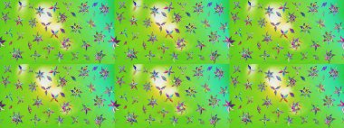 Çiçek ve yapraklı çiçek deseni. Küçük çiçekli şirin bir desen. Raster illüstrasyonu.