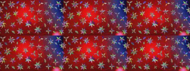 Çiçek desenli eskiz. Kırmızı ve mavi renkte çiçekler. Renkli Bahar Teması eskiz kalıbı. Düz Çiçek Elementleri Tasarım Raster illüstrasyonu.