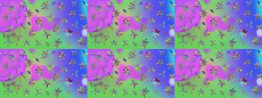 Yapraklı çizim şekli. Şirin, zarif çiçekler Raster illüstrasyonu. Poster ya da kapak için arka plan. Tekstil için figür. Davetiye ve kartpostal tasarımı için dekoratif çiçek unsurları.